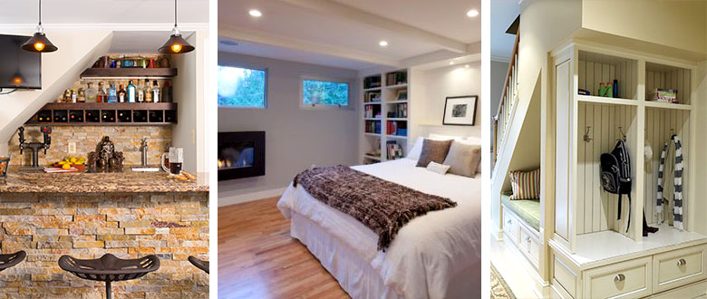 basement bar bedroom reading nook