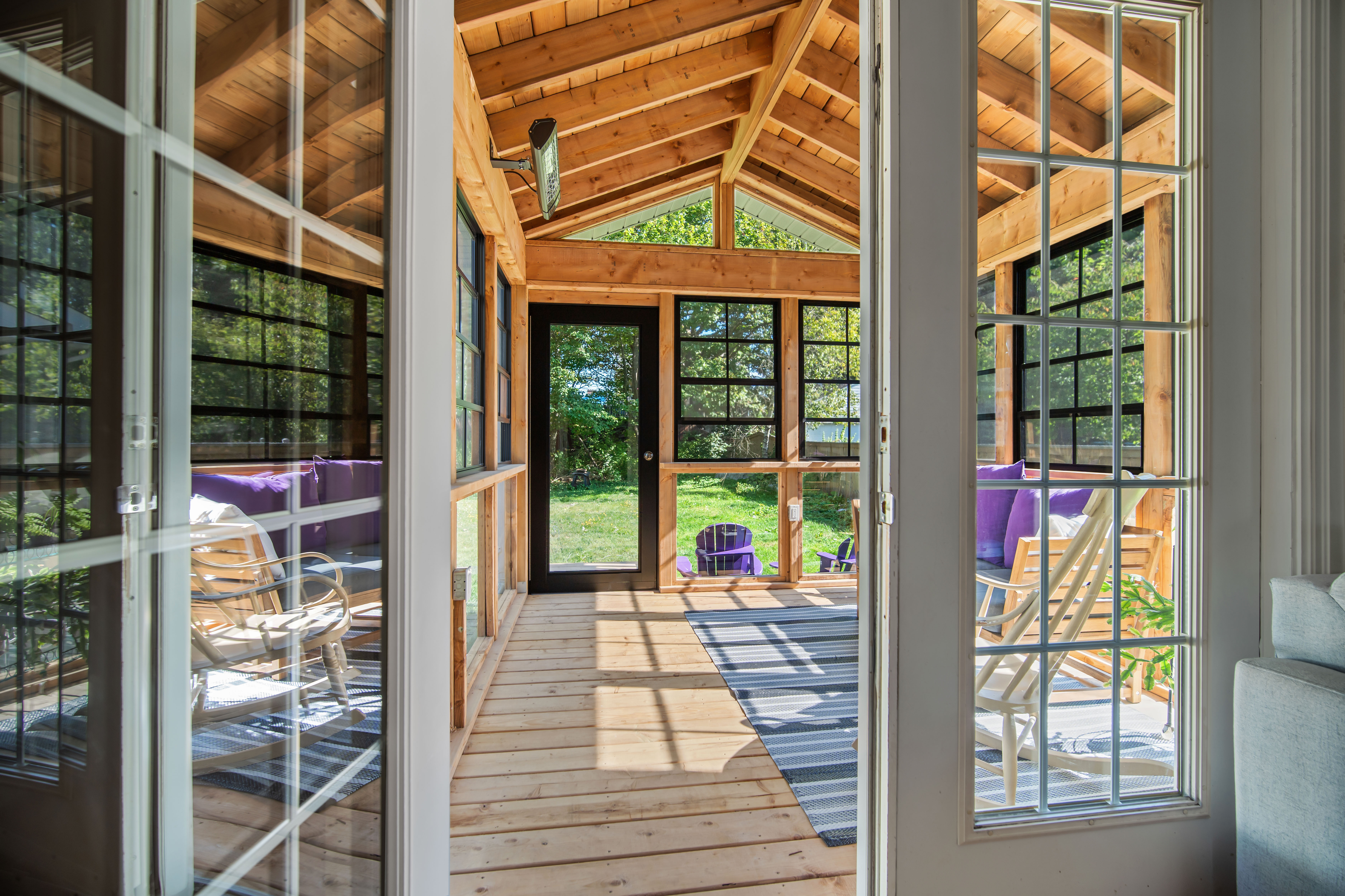 View from the original house out through the new opening into the Dartmouth addition
