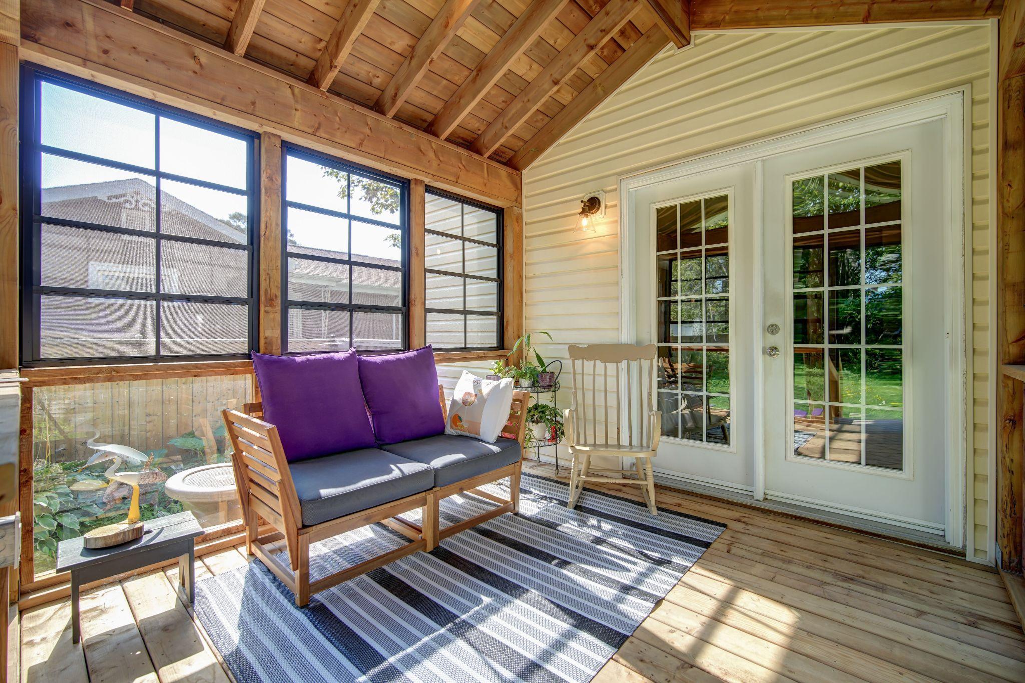 Dartmouth addition interior with French doors opening back into the original house