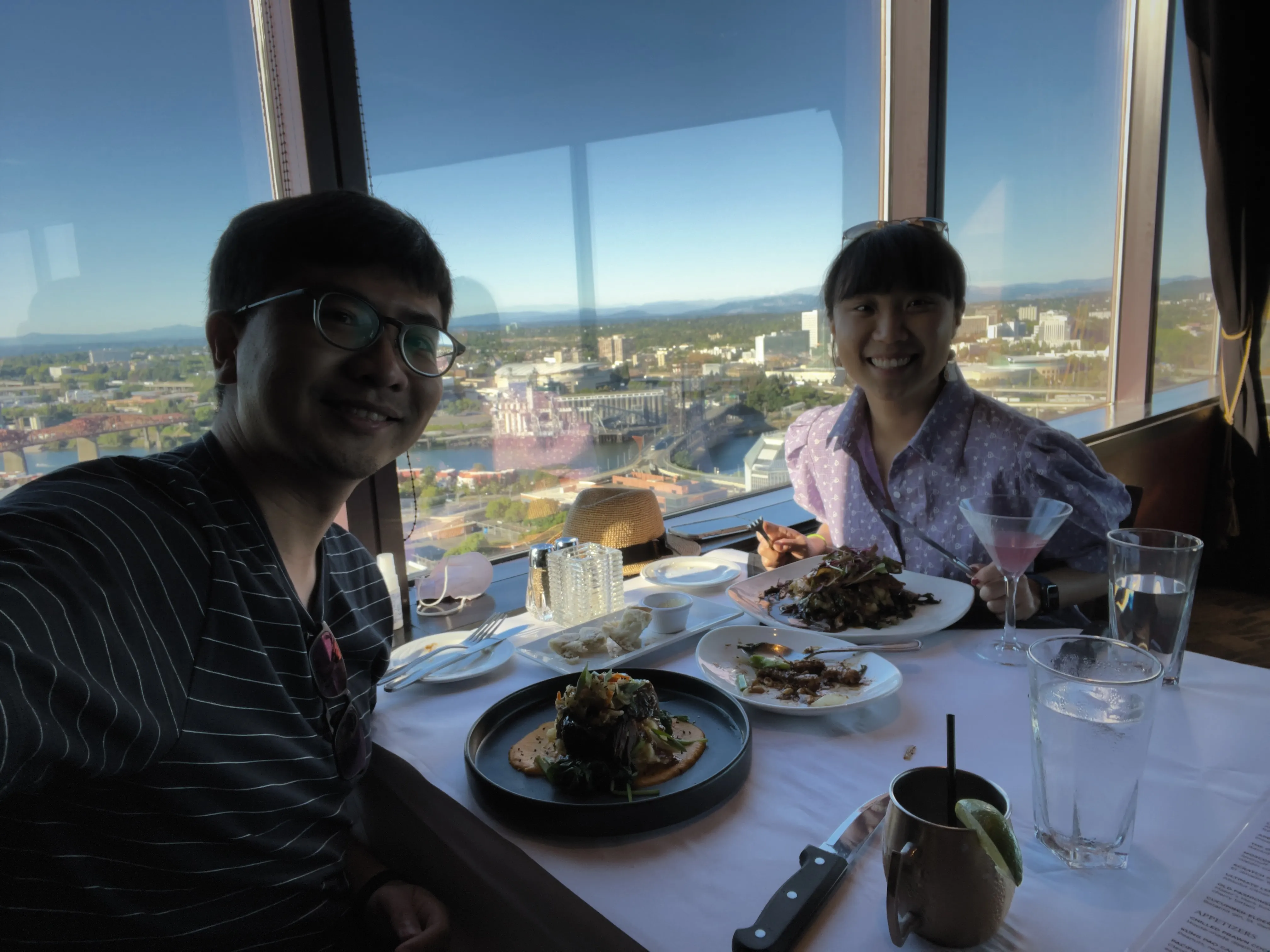 couple photo during a celebration lunch