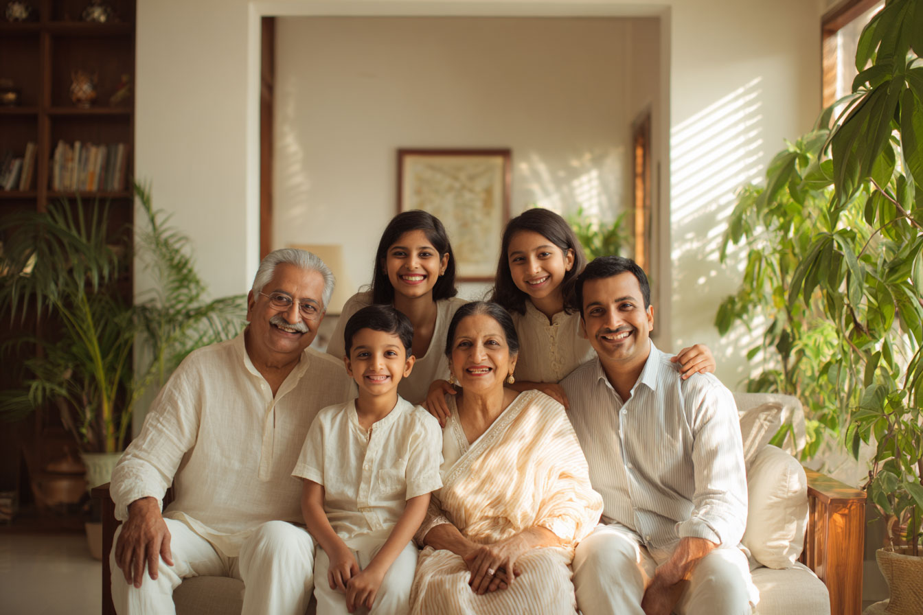 portrait of an indian family