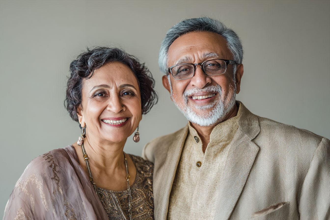 portrait of a retired indian couple
