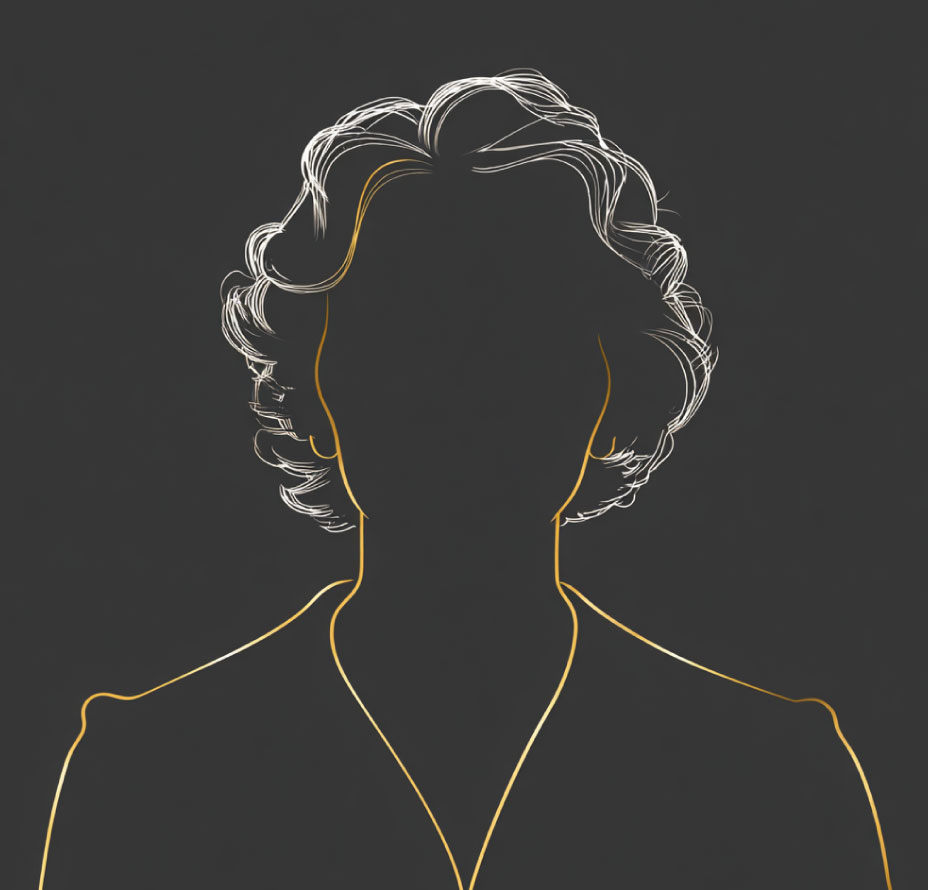 Silhouette of a old woman
