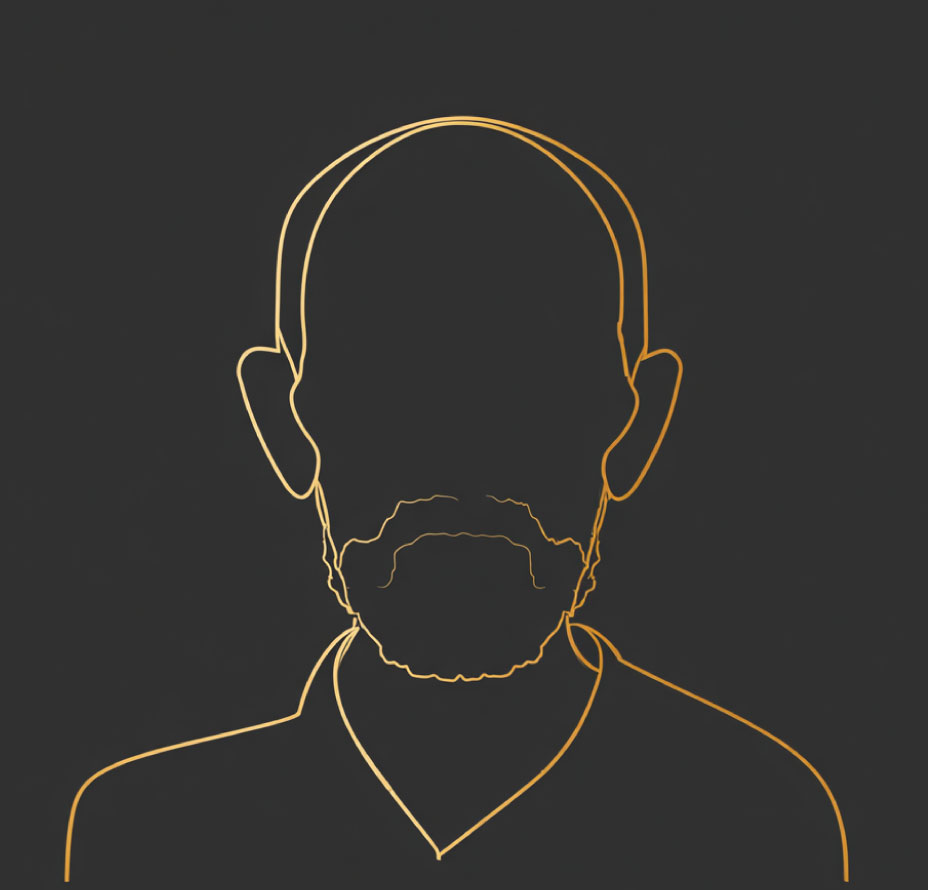 Silhouette of a old man
