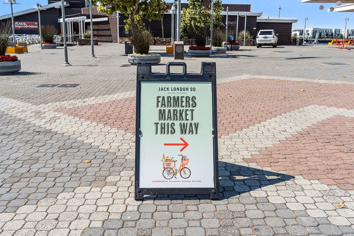 Jack London Farmers Market outdoor sign