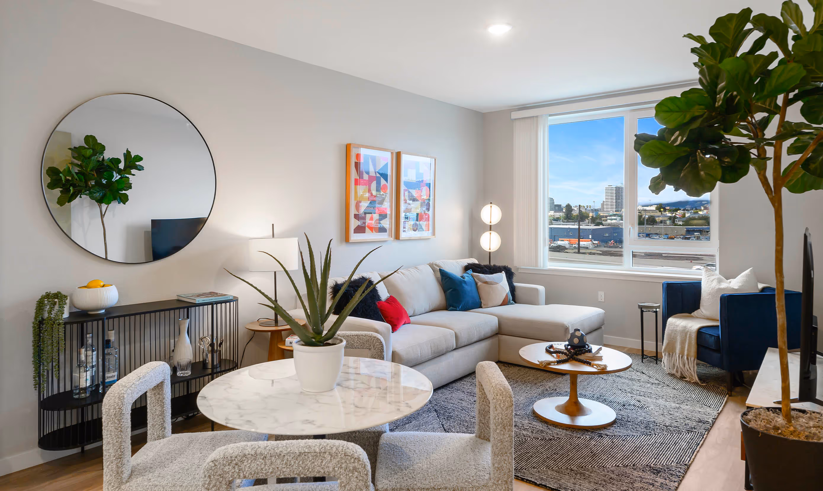 Living room of unit 436