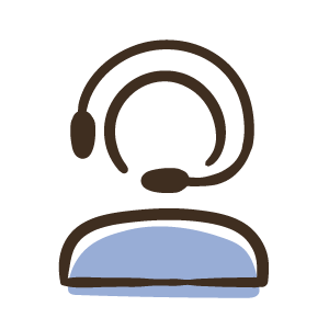 An icon of a person wearing a headset