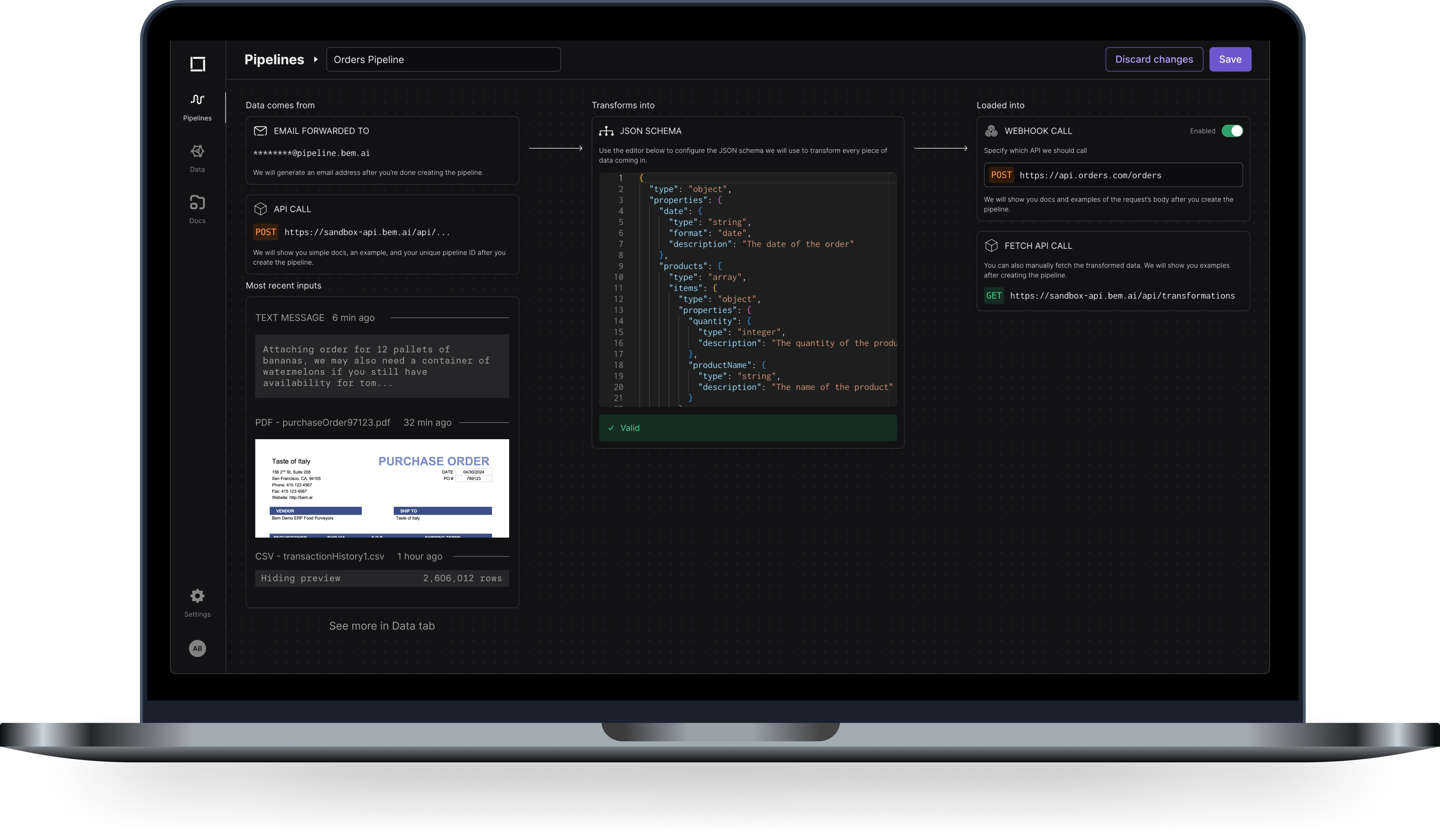 bem pipeline editor