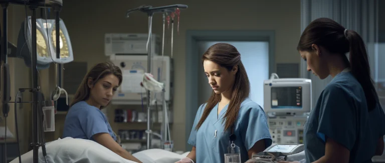 image showing nurses implementing the Braden Scale practices.