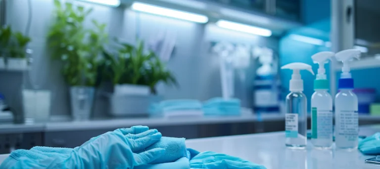 View of a clean and organized medical workspace, emphasizing hygiene and cleanliness.