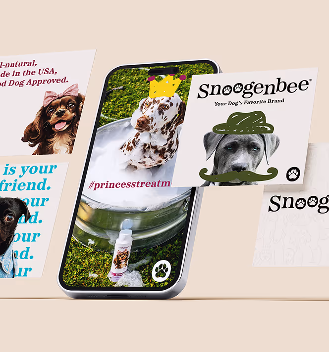 Social media mockup for Snoogenbee's visual identity by J2 Marketing