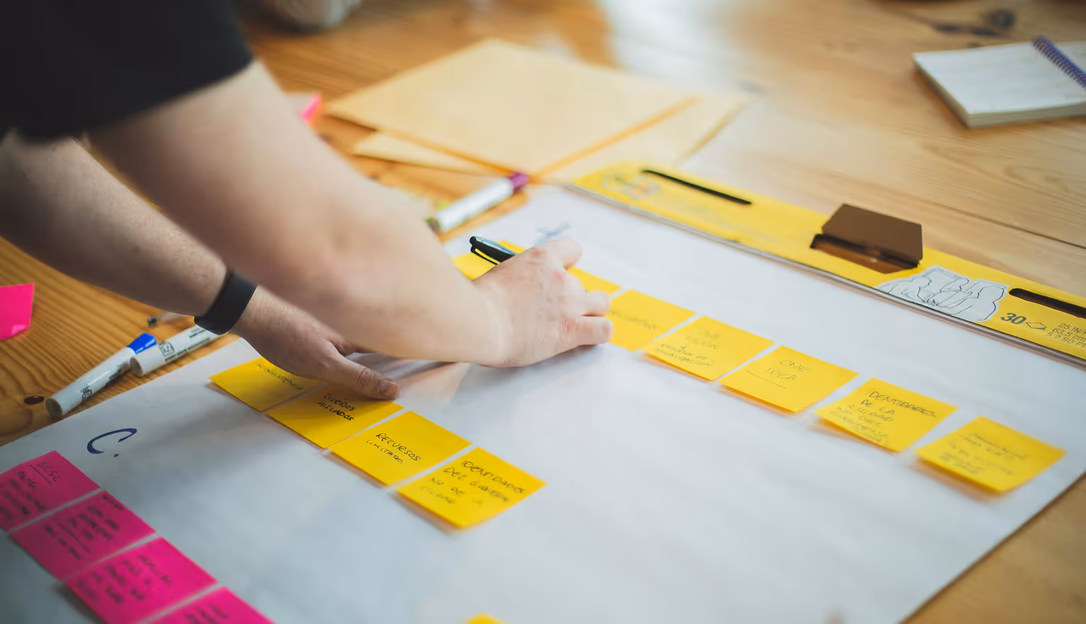 A person organizing information
