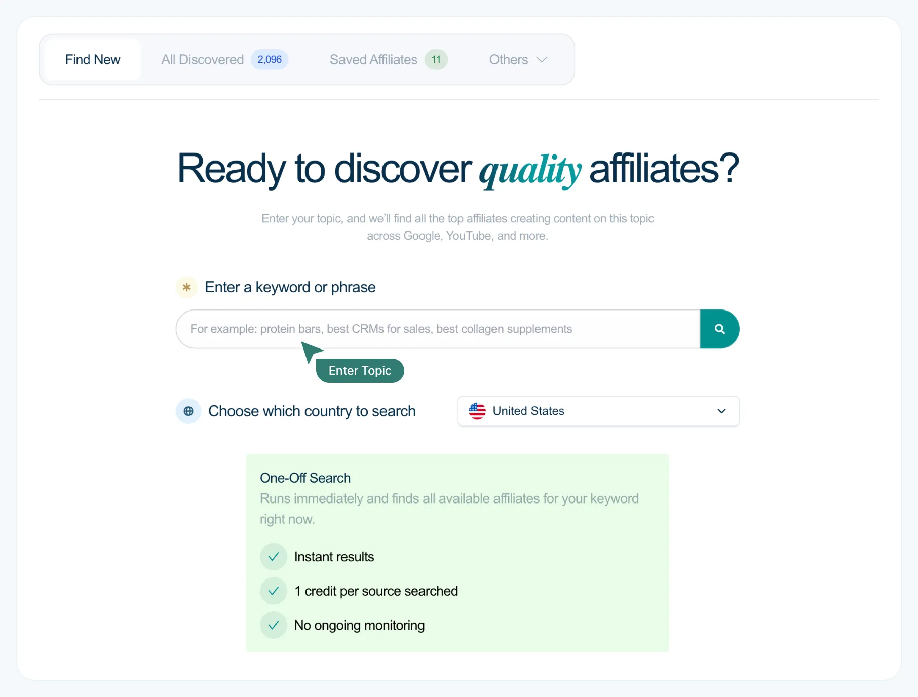 The feature "Search by topics" preview
