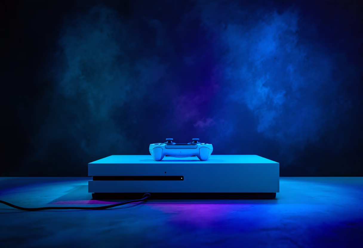 image of the latest gaming console for a gaming and entertainment business