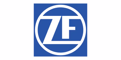 A blue and white logo with the letter z on it.