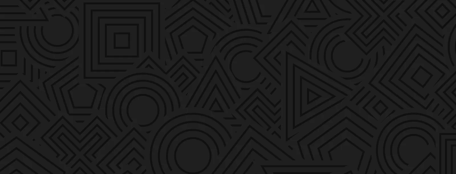 A black and white background with geometric shapes.