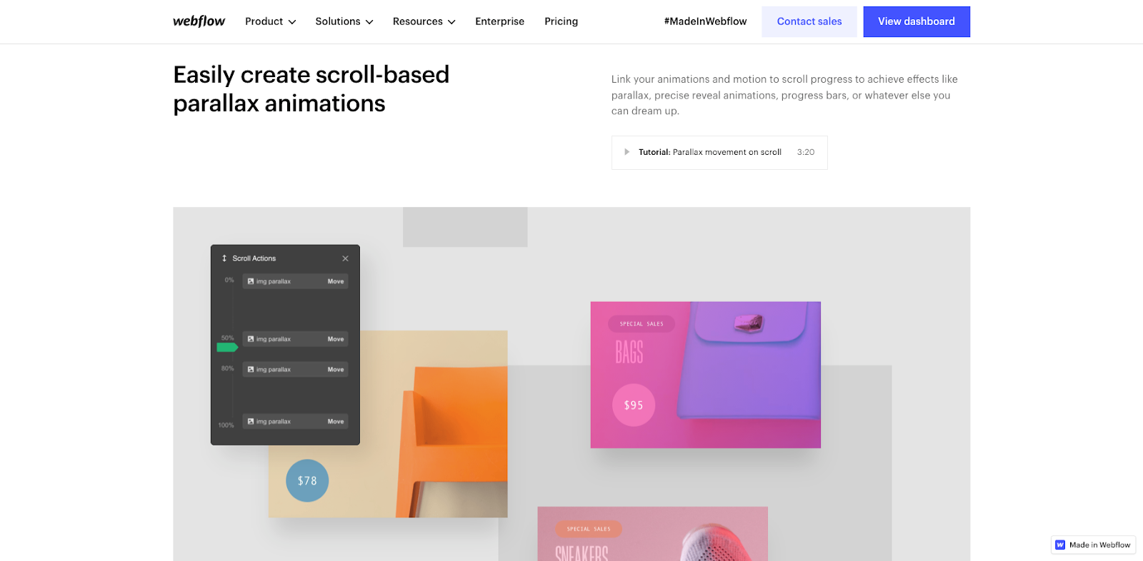 You can create custom animations and interactions with Webflow