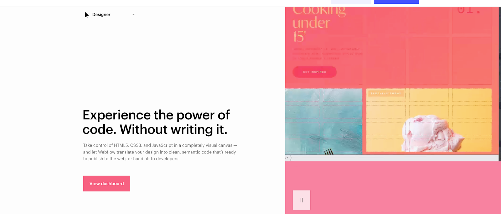 Webflow is a no code website development platform