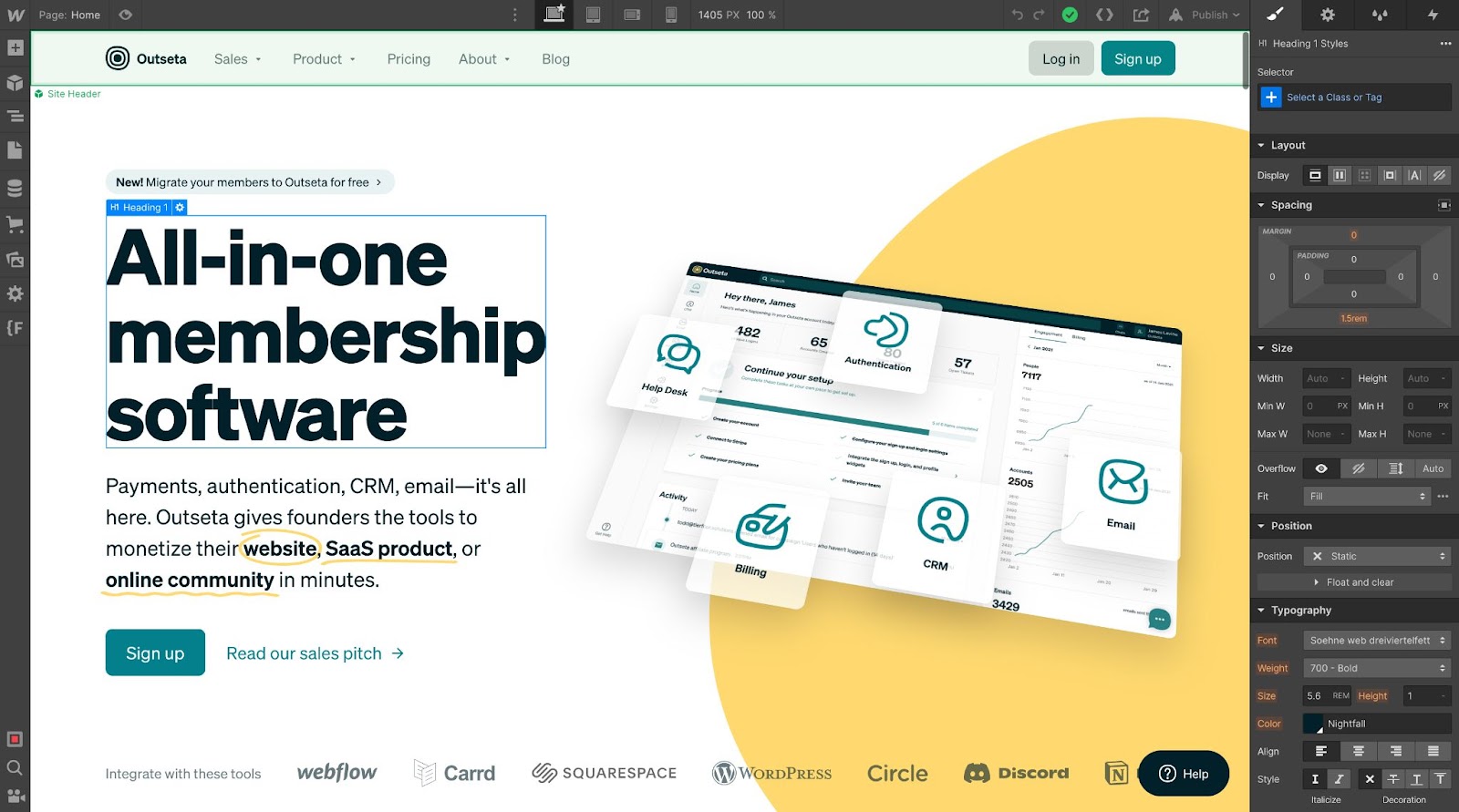 Webflow vs Squarespace