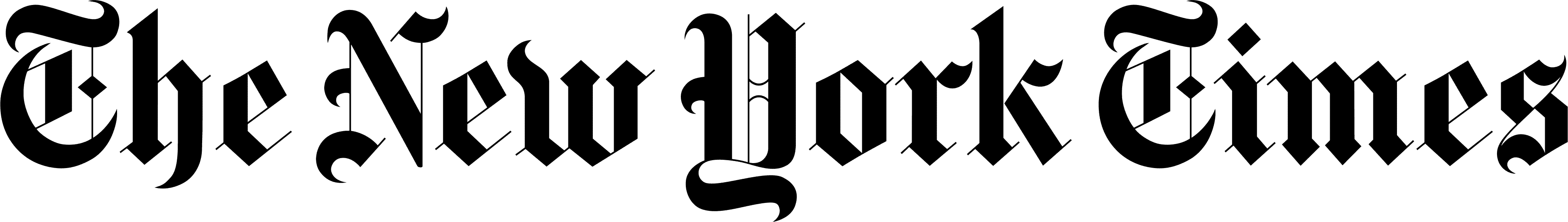 The New York Times logo with 'THE NEW YORK TIMES' text in a blackletter font.
