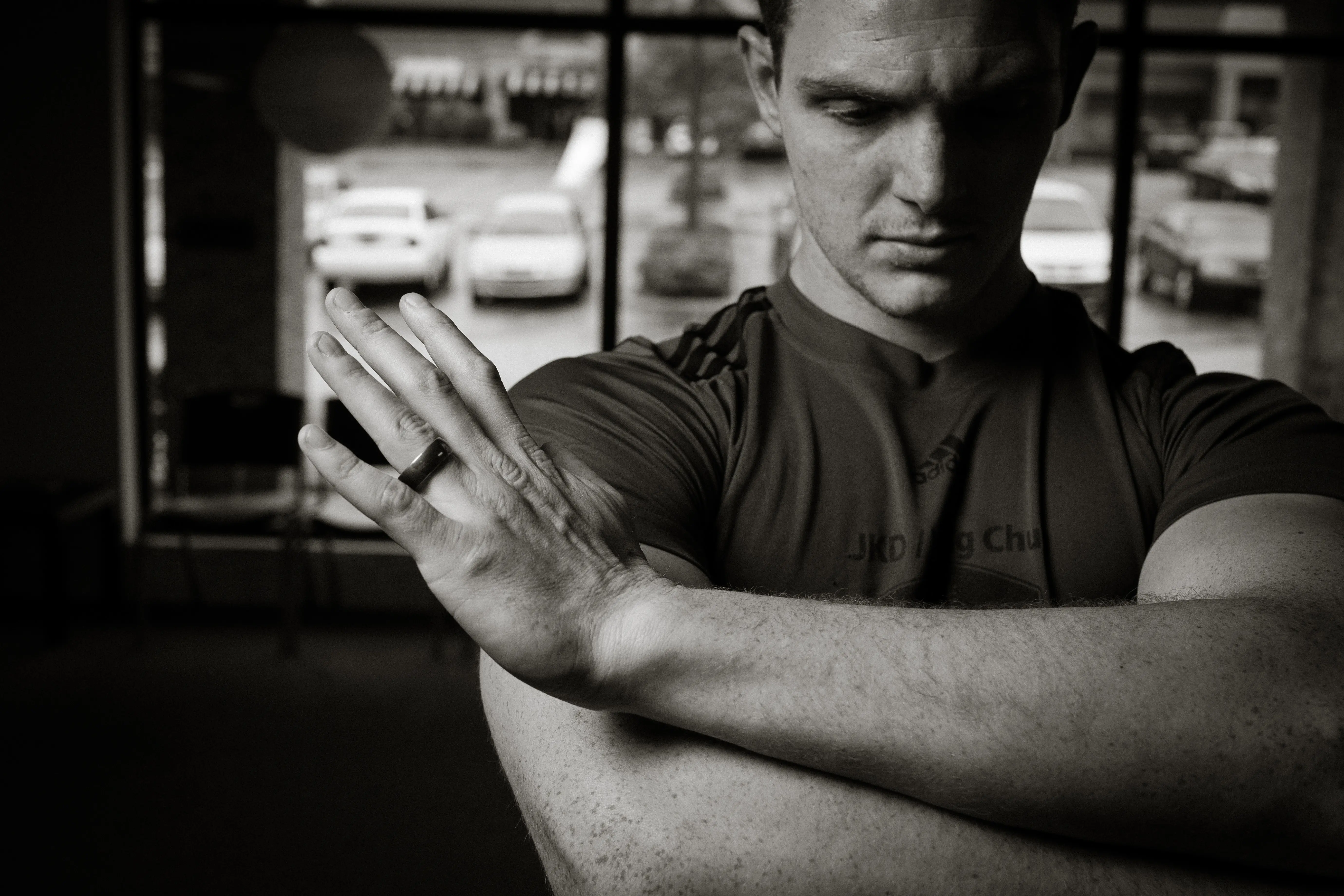 Sifu Aaron shows a move from Wing Chun. This is one of the arts we teach in our martial arts school near Greer, SC.