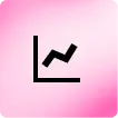 Graphique linéaire noir ascendant sur fond dégradé rose.