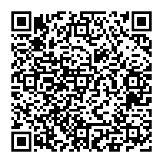 Black and white QR code with pixel patterns for scanning.