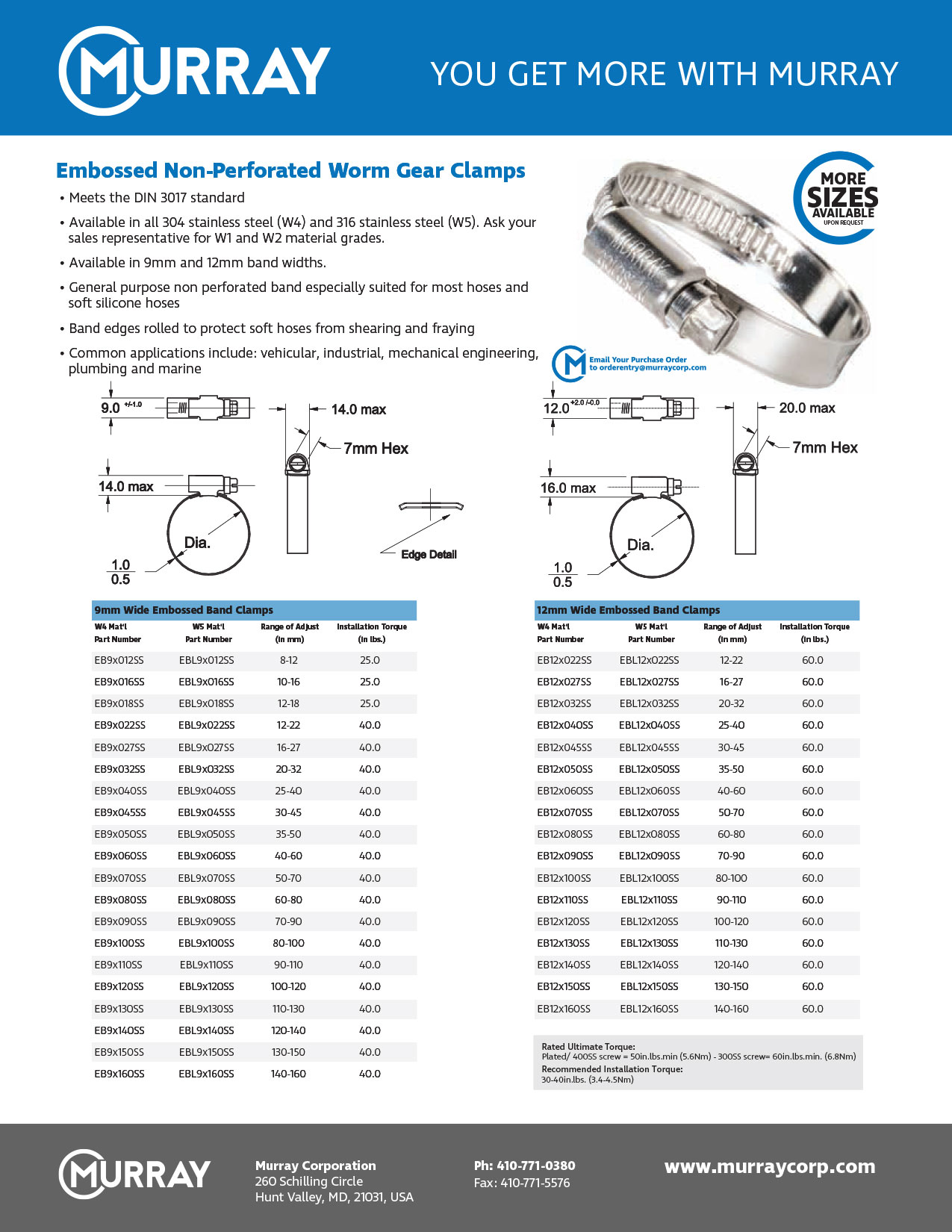 Embossed Worm Drive & Worm Gear Clamps