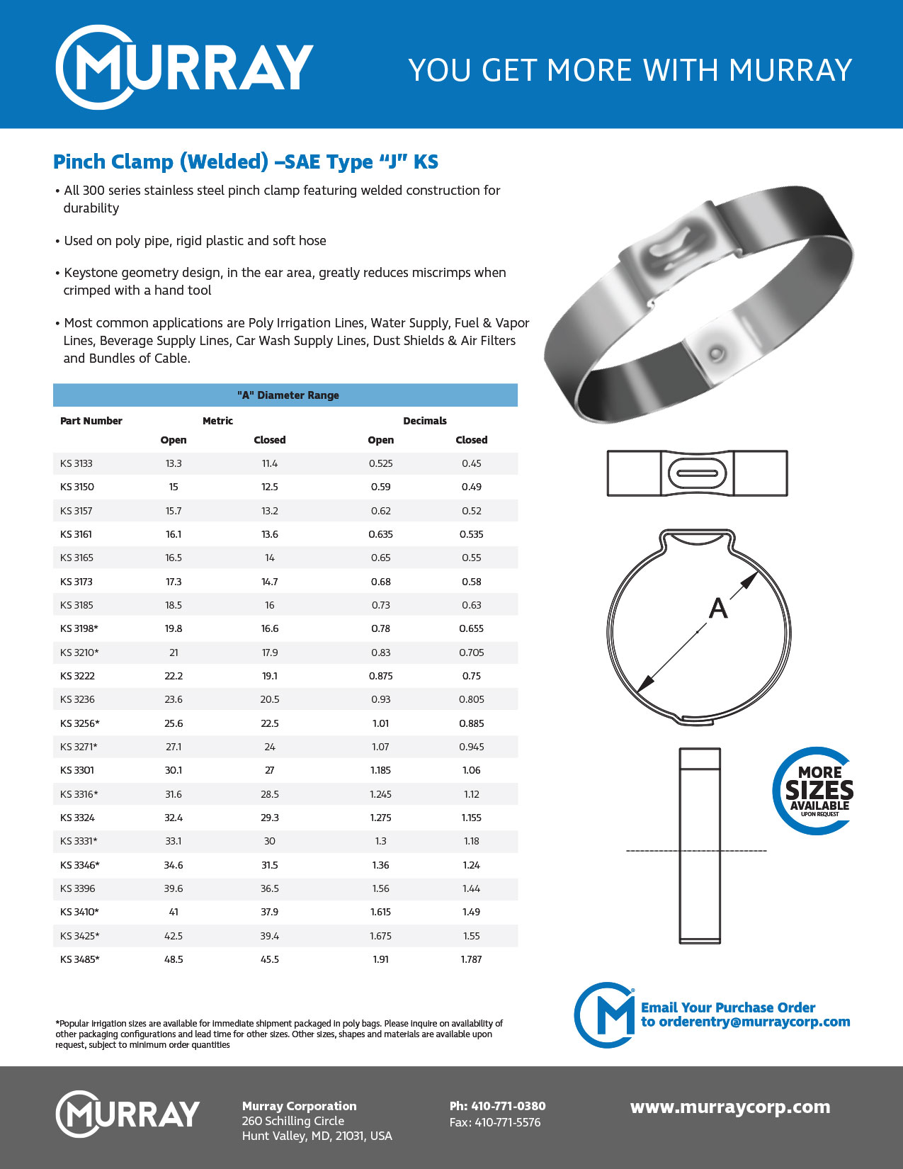 Keystone Ear and Pinch Clamps