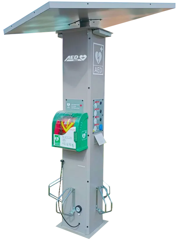 Solární dobíjecí stanice SPOT s AED – AED Line CZ