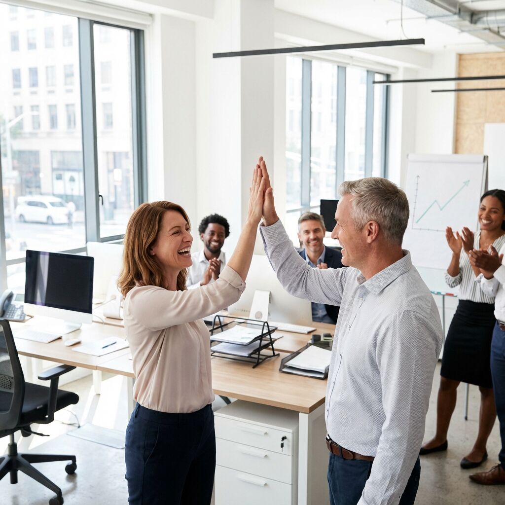 Beratungsgespräch zwischen zwei Geschäftspartnern – persönlicher Strategiecall im 360° Business System in moderner Arbeitsumgebung