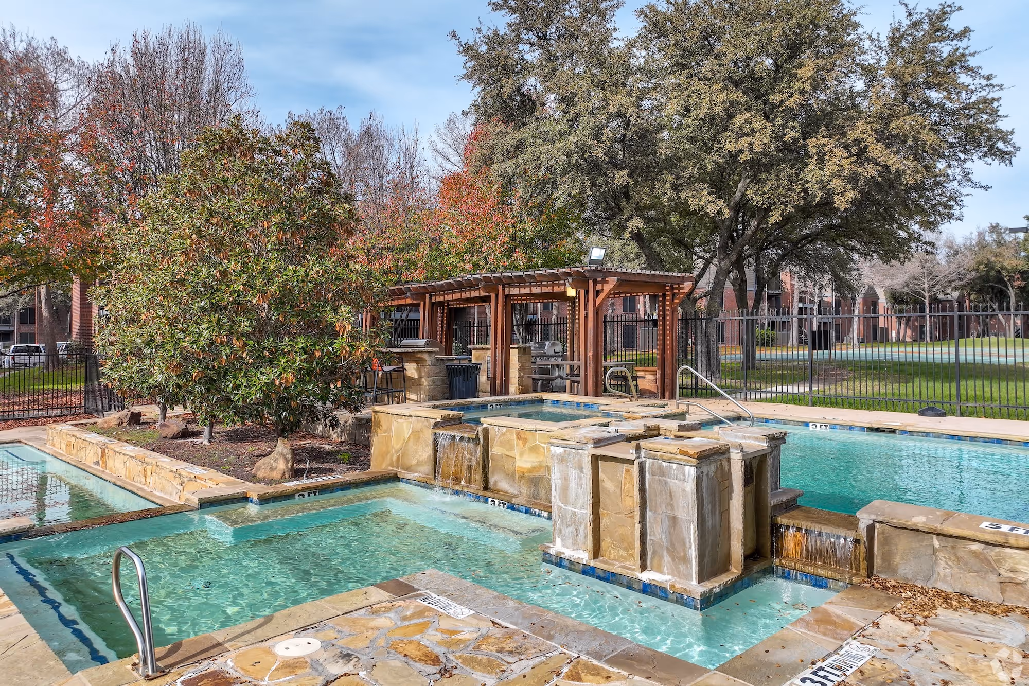 pool and secondary pool with grill