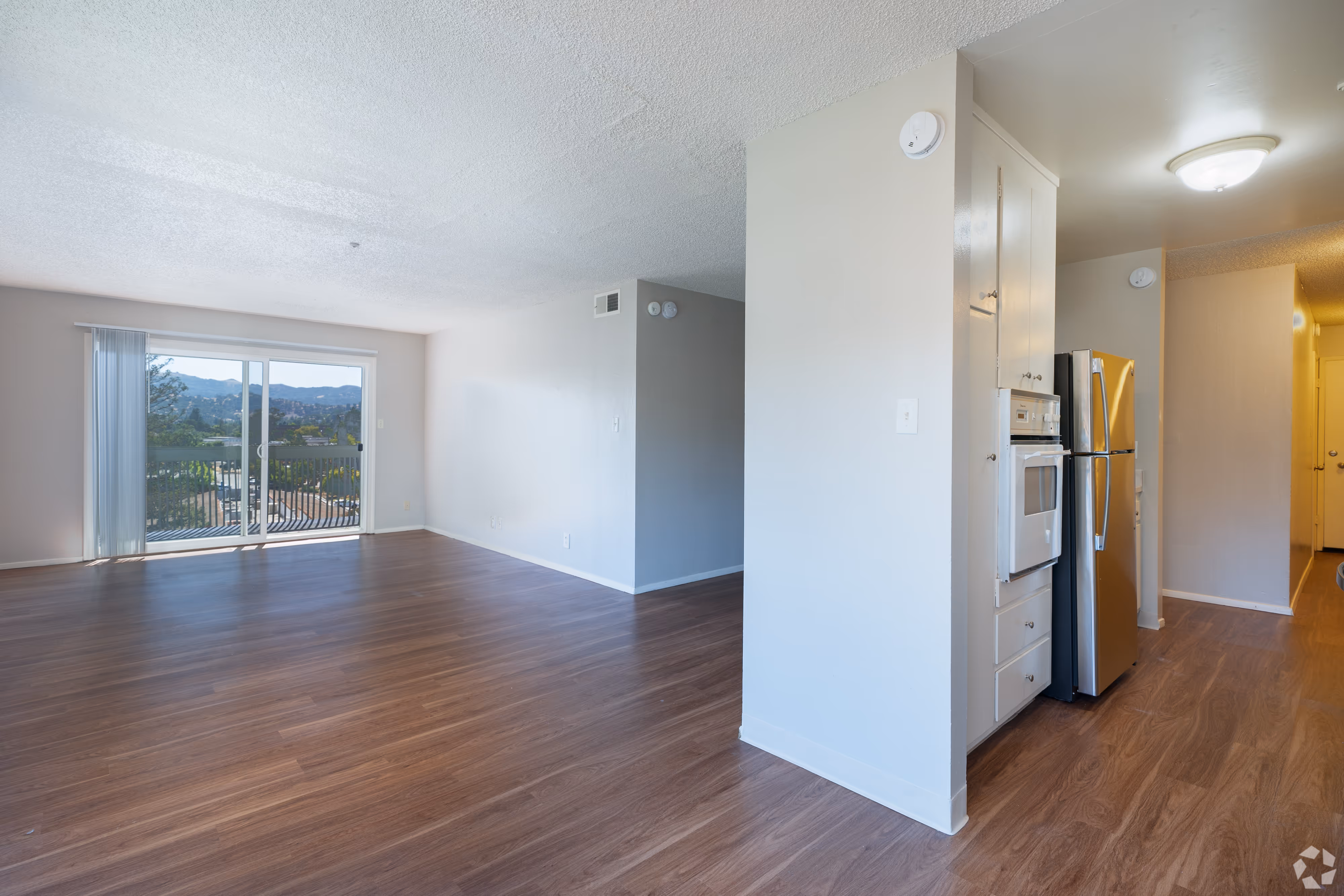 Living room and dining room