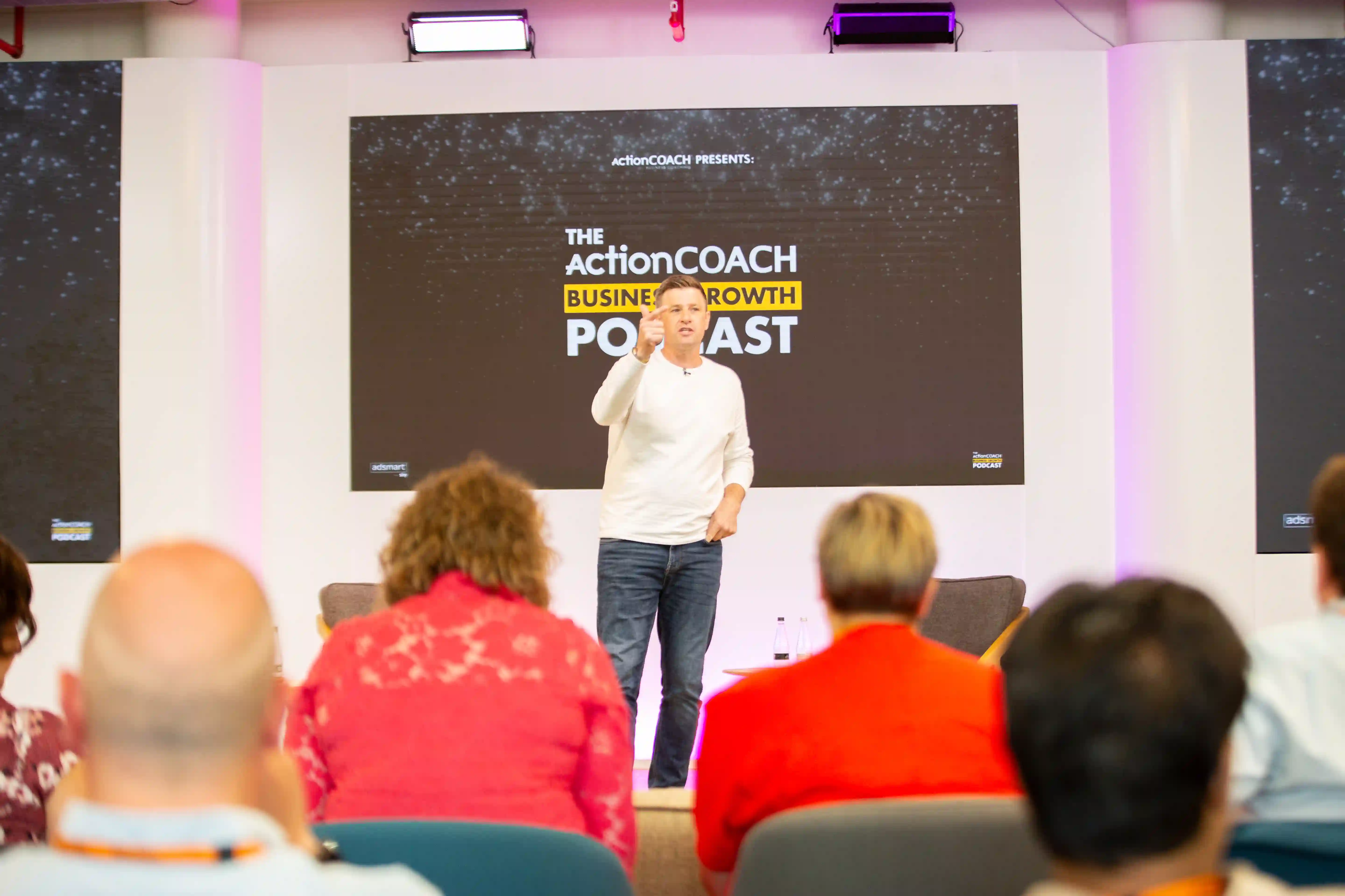 James Vincent introducing his next guest for the ActionCOACH podcast.