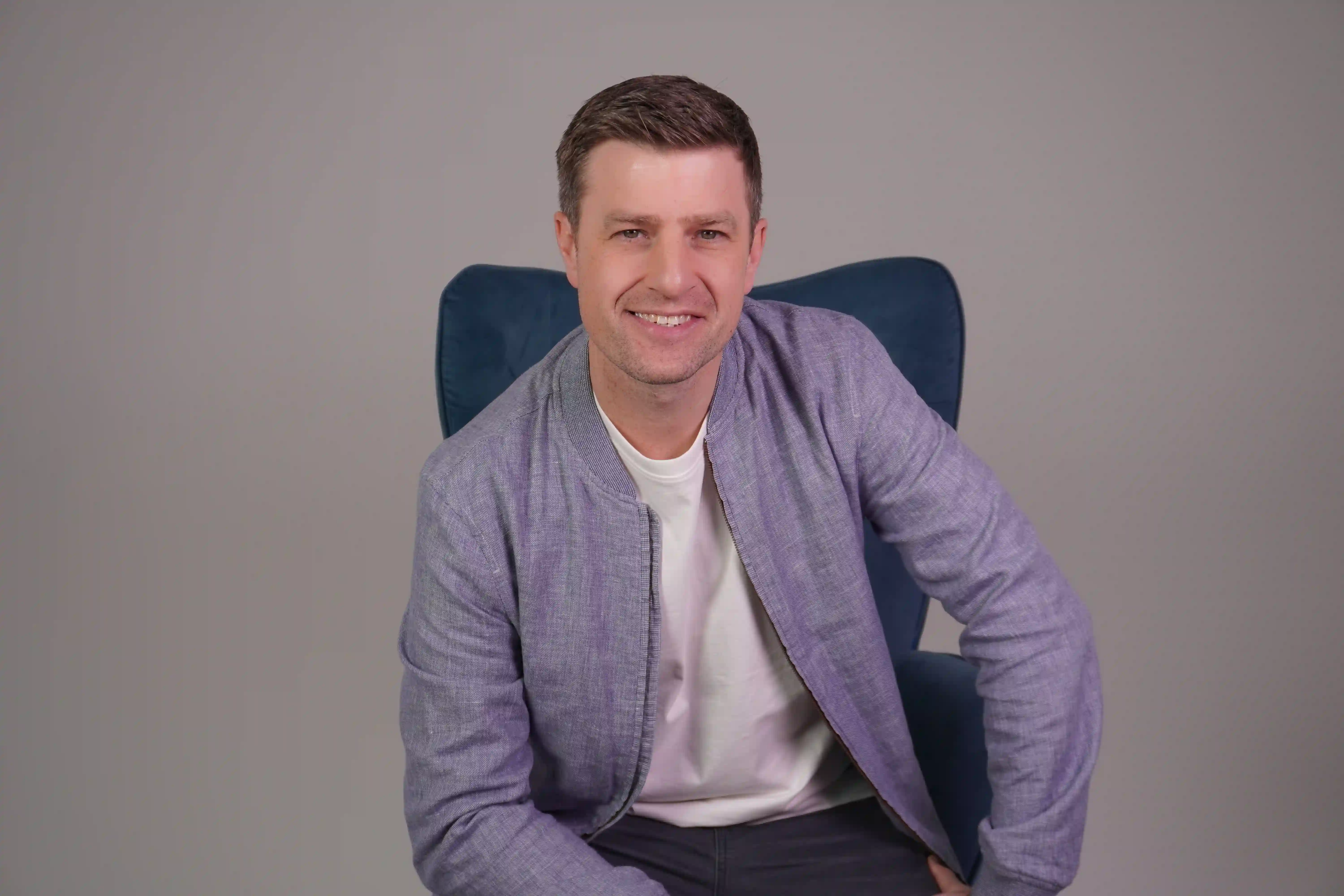 James Vincent posing for a professional photoshoot