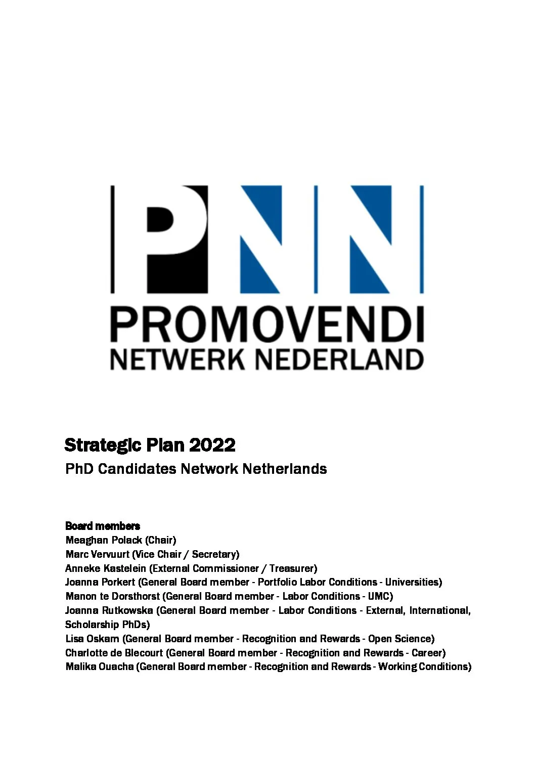 PNN Policy Plan 2022