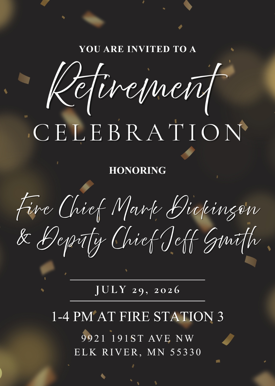 Retired Saint Paul Fire District Chief Mark Dickinson is retiring from his role as Fire Chief of the Elk River Fire Department.