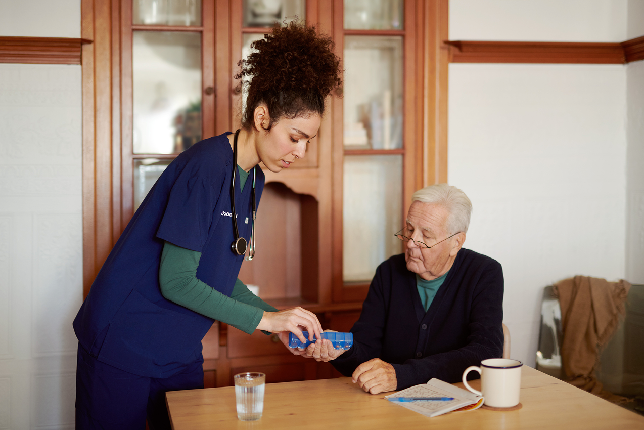A home health clinician working on her terms. 
