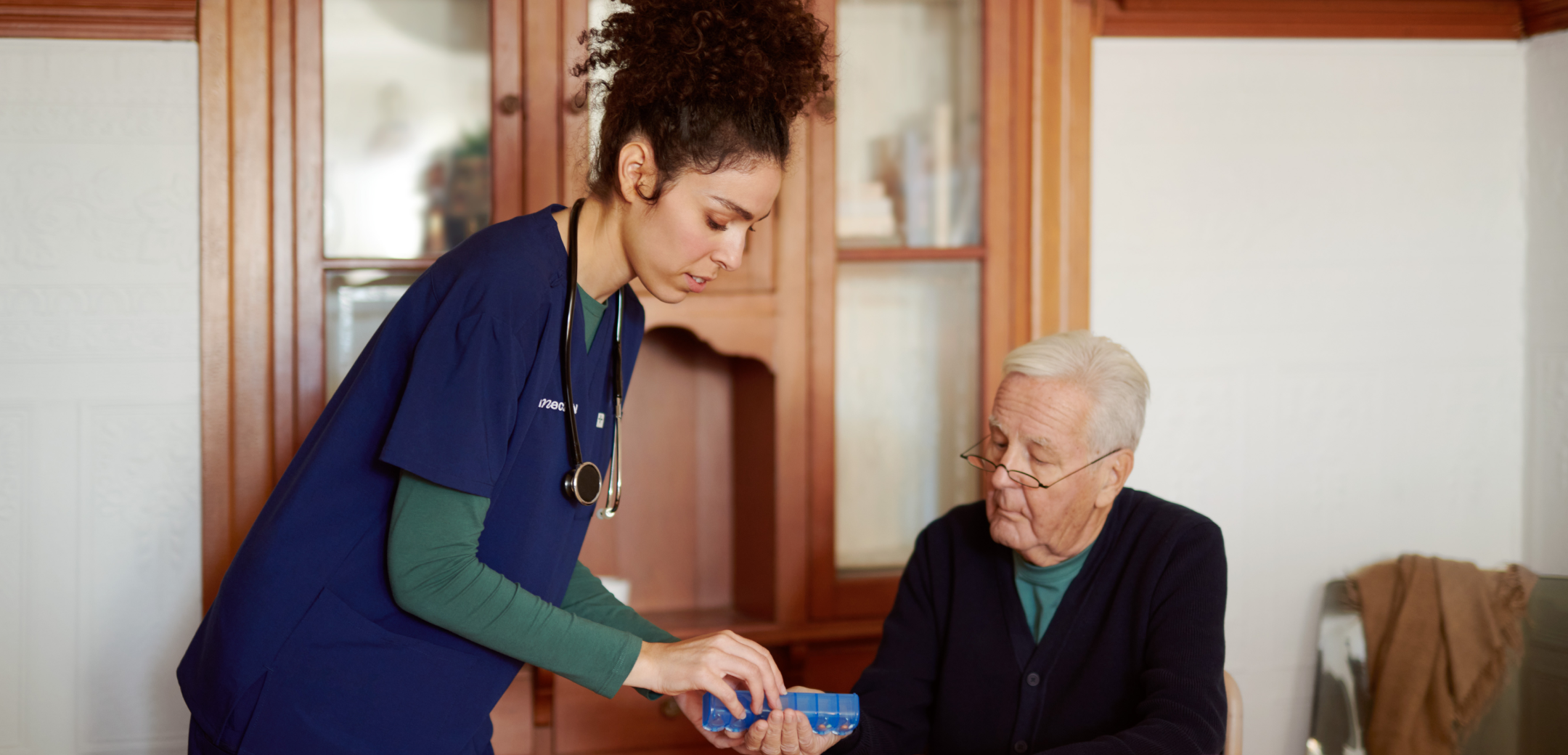 A home health clinician working in her territory with complete control over her schedule. 