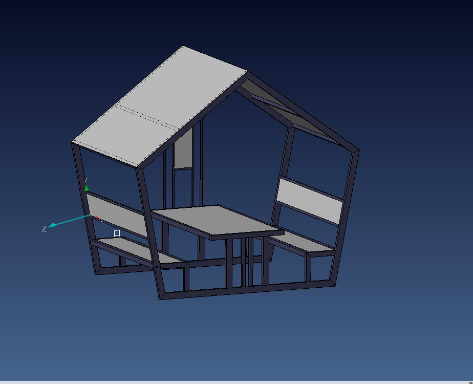 wiata ogrodowa , grafika 3D