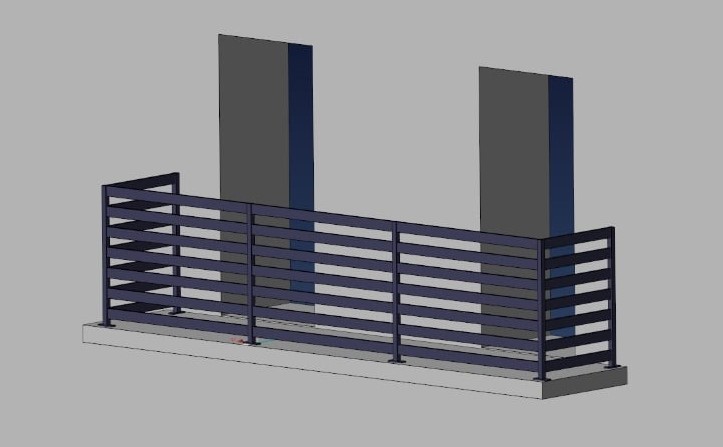 Balustrada z profili - grafika koncepcyjna
