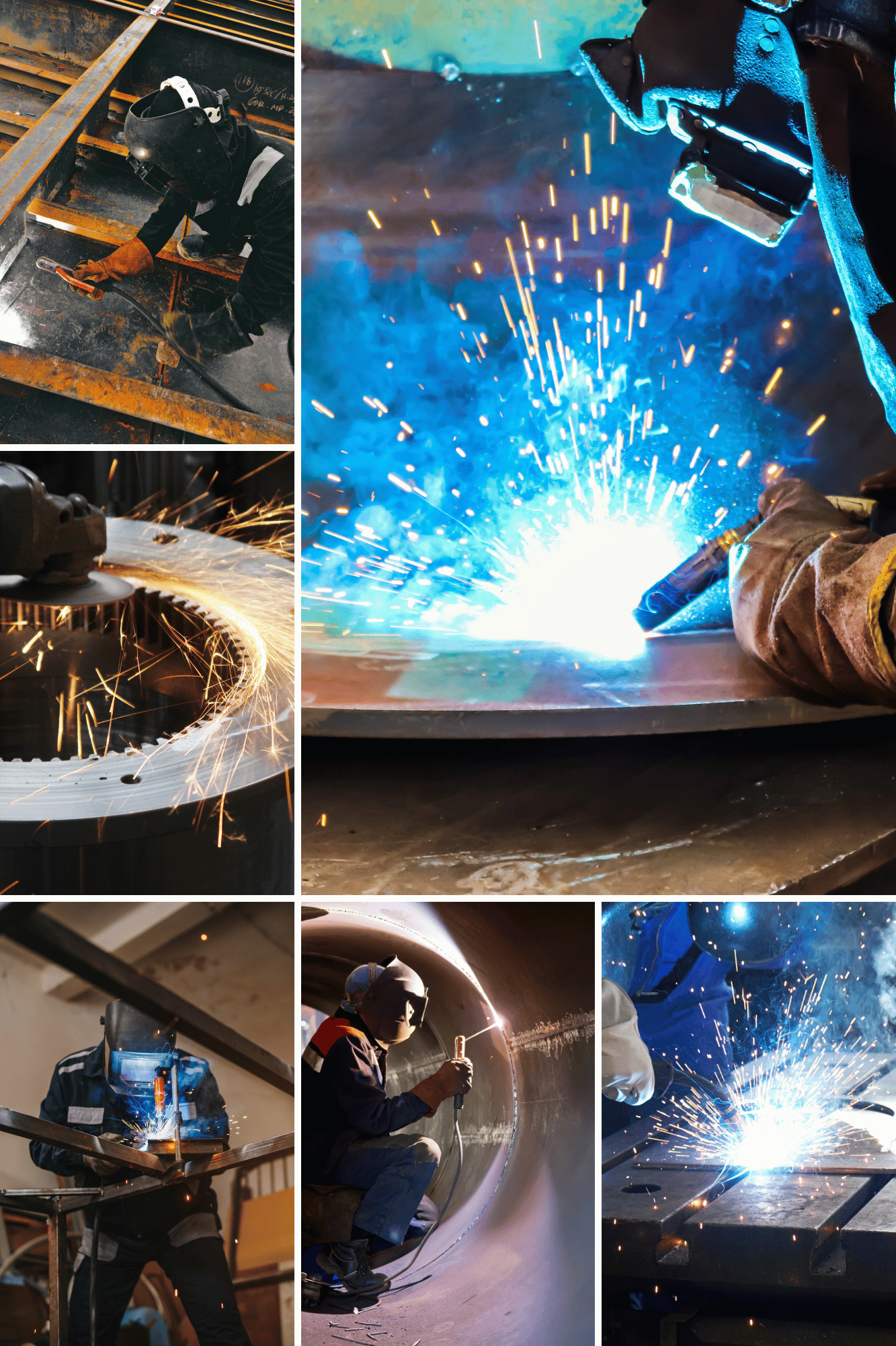 kolaż zdjęć z wykonywaniem usług dla firm