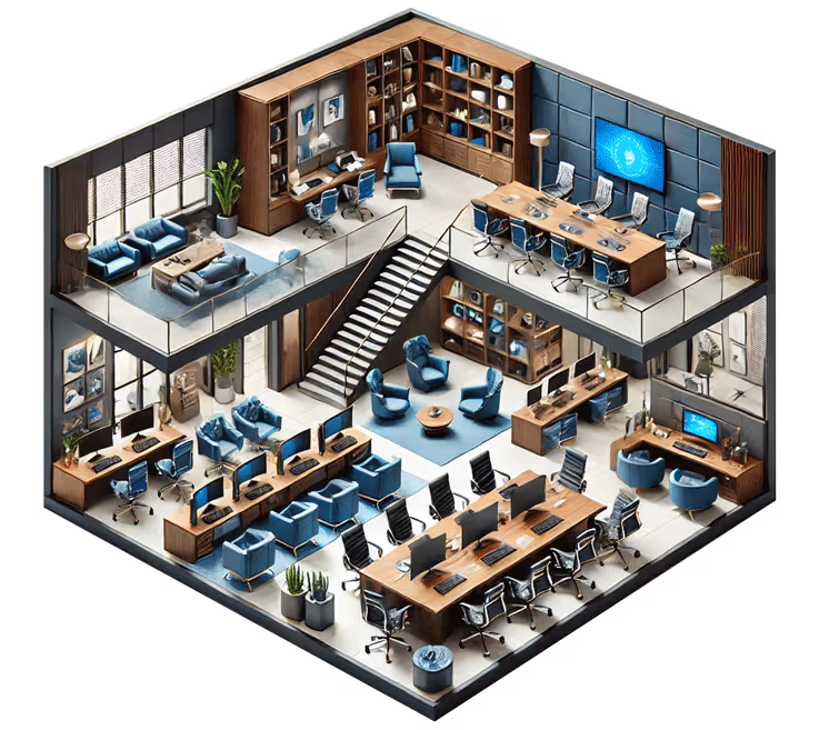 a 3d rendering of a room