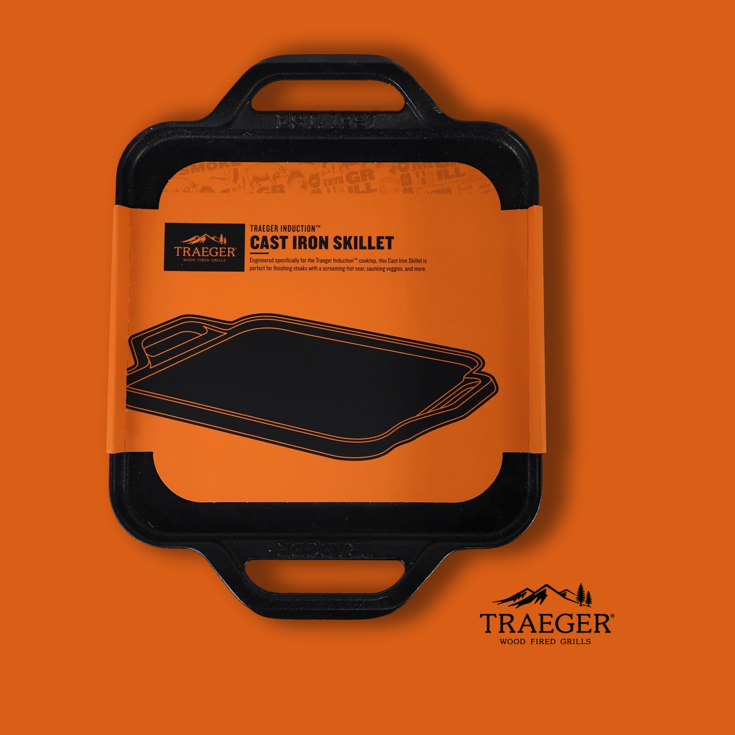 Packaging for Traeger's reversible cast iron griddle