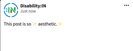 Screenshot of tweet "This post is so aesthetic"