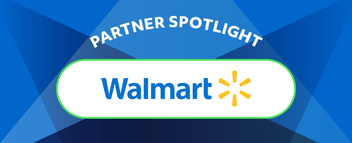 Partner Spotlight with spotlights on the walmart logo
