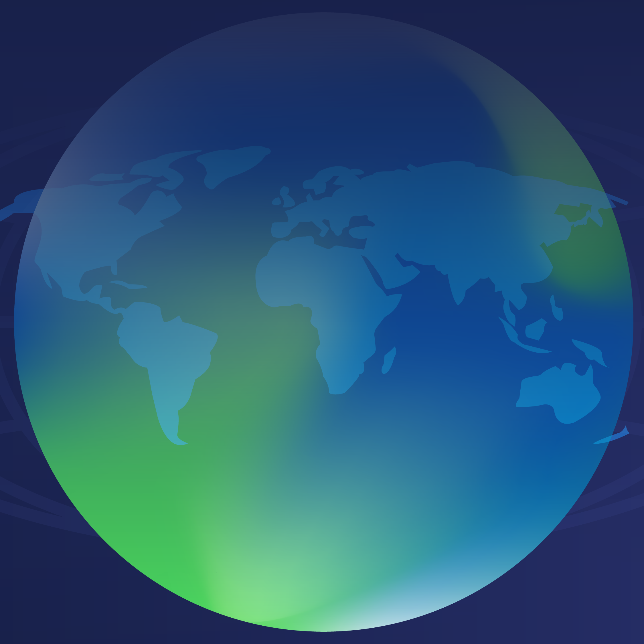 Gradient globe design.