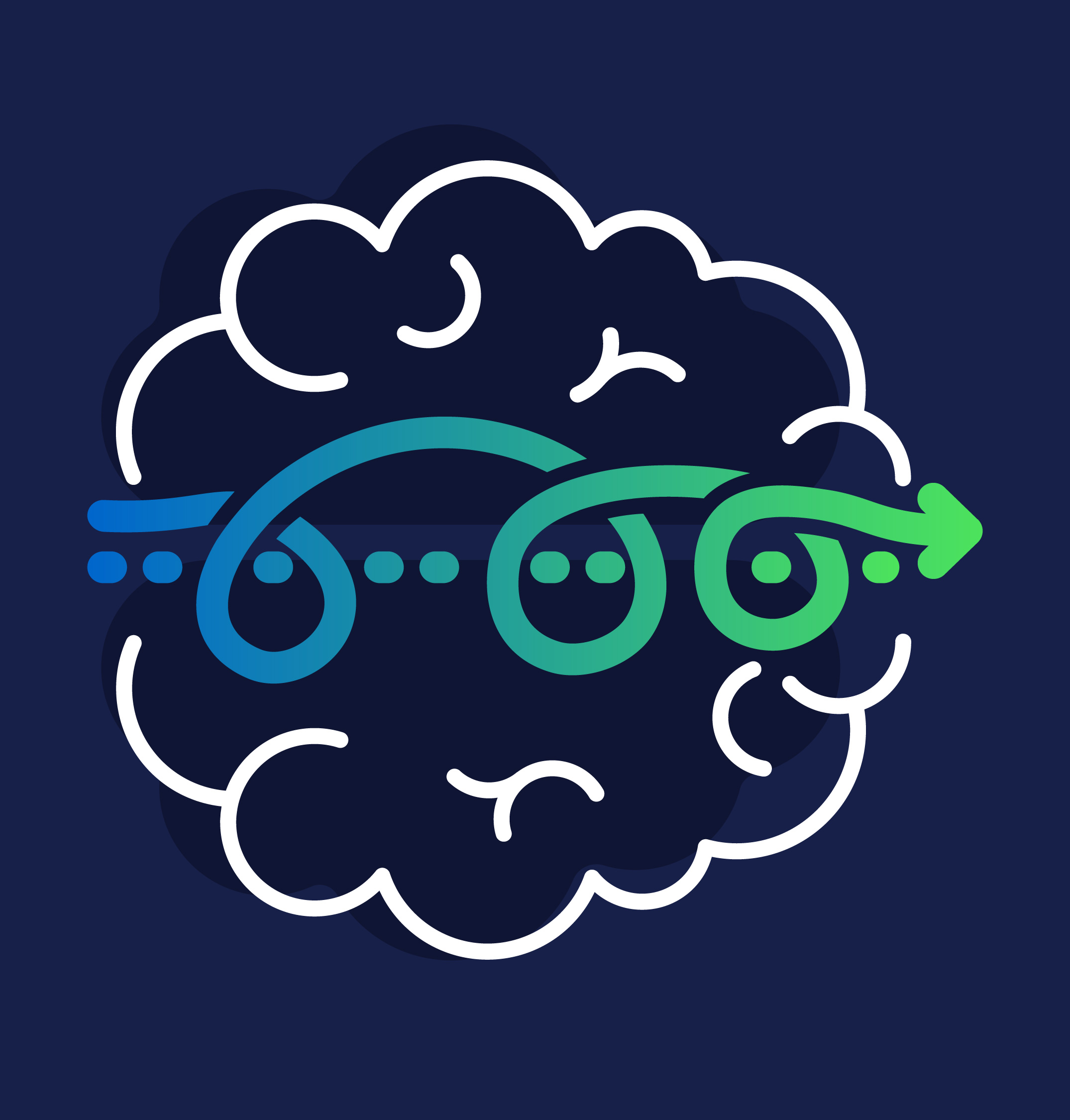 Brain icon with progress lines