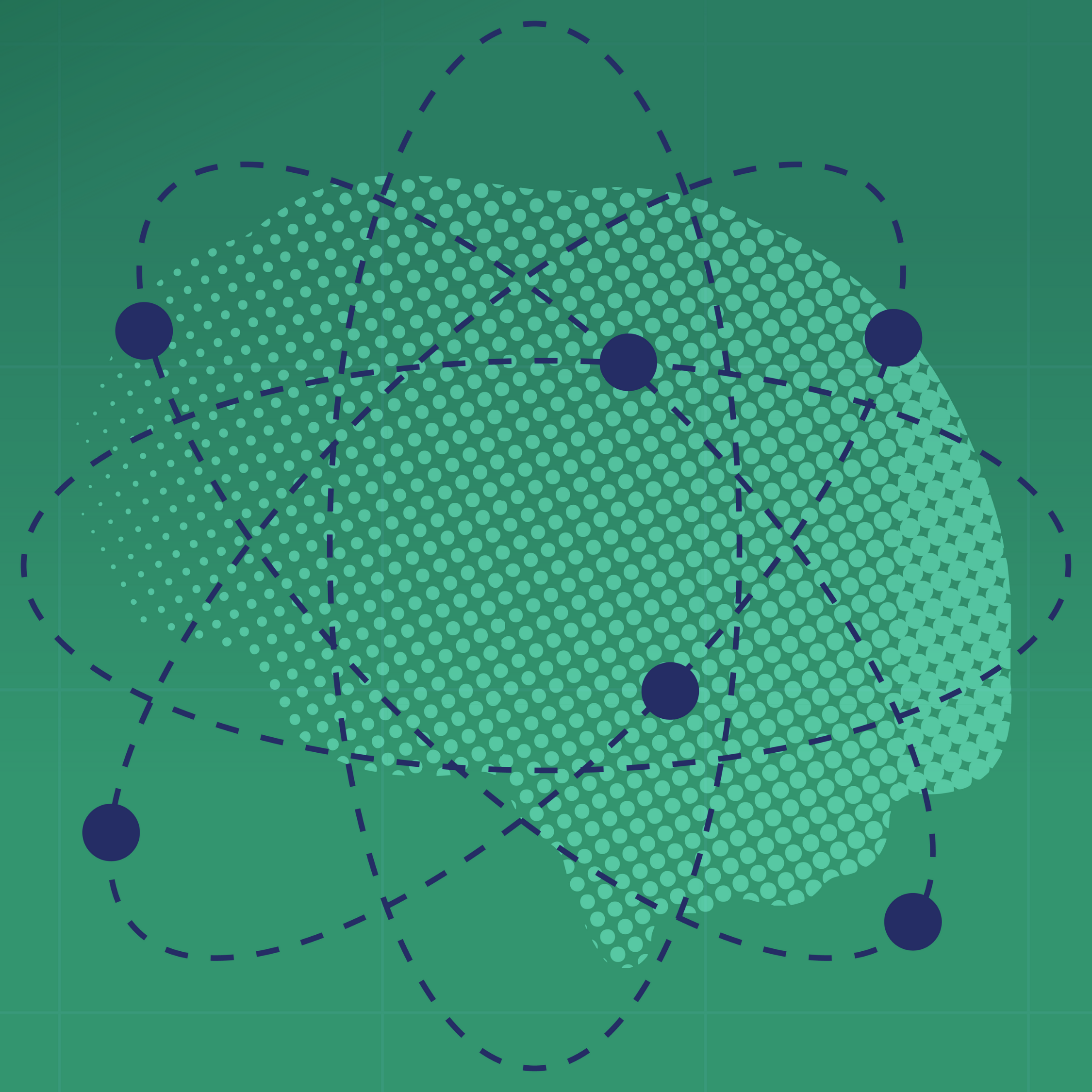 icon of a brain with atom waves