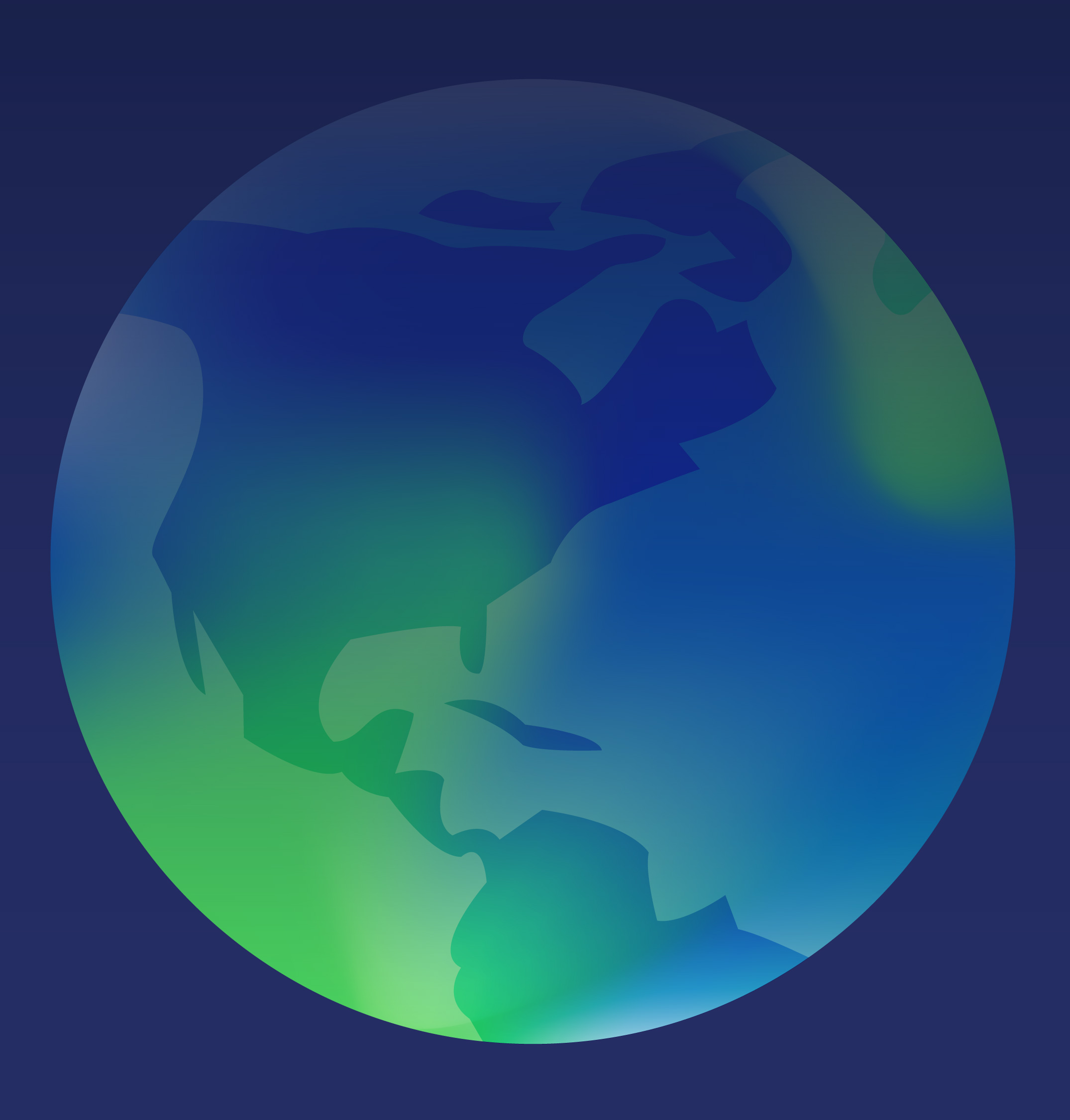 Gradient globe featuring the United States.